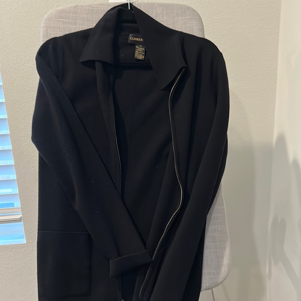 Black casual to dressy wool cardigan